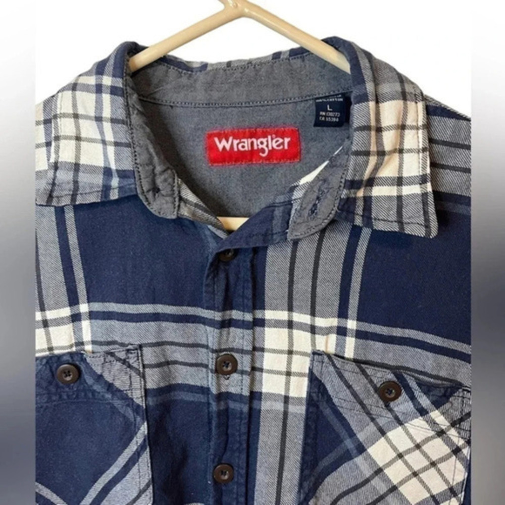Wrangler Vintage Plaid Cotton Button up Shirt Size Large Western Cowboy - Picture 2 of 11